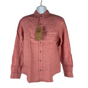 Tailor Vintage Puretec Cool Mens Linen Long Sleeve Button-Down Shirt Size M